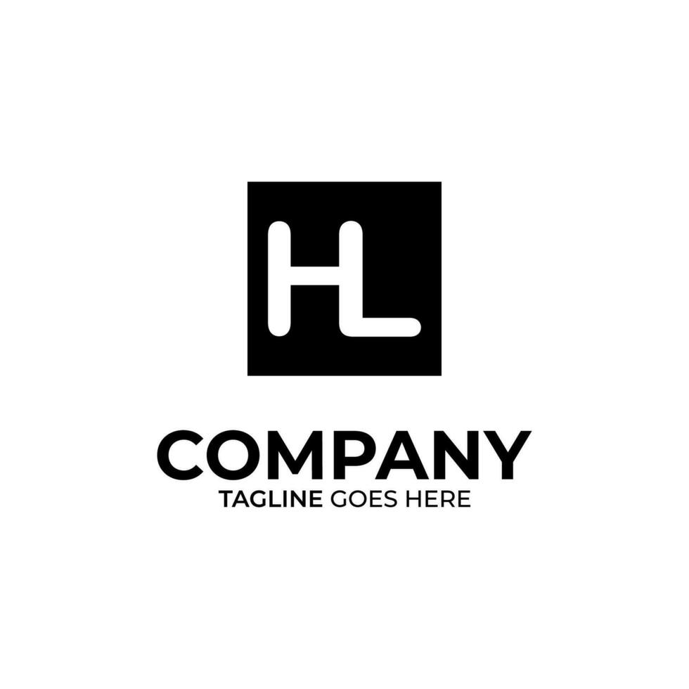 Initial H and L lettering logo design vector
