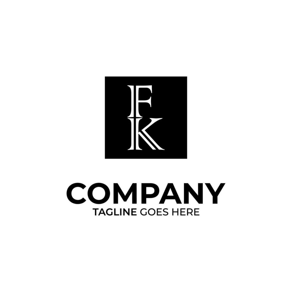 Initial F and K lettering logo design vector