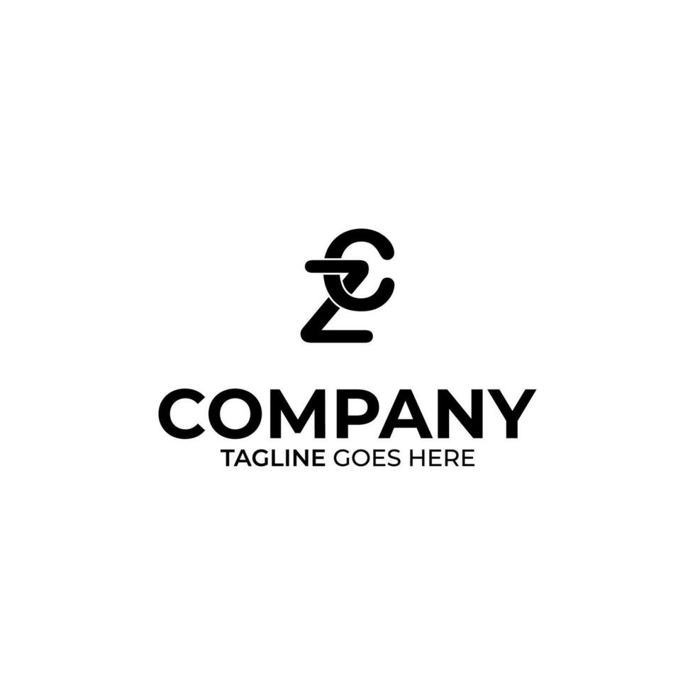 Initial Z and C lettering logo design vector