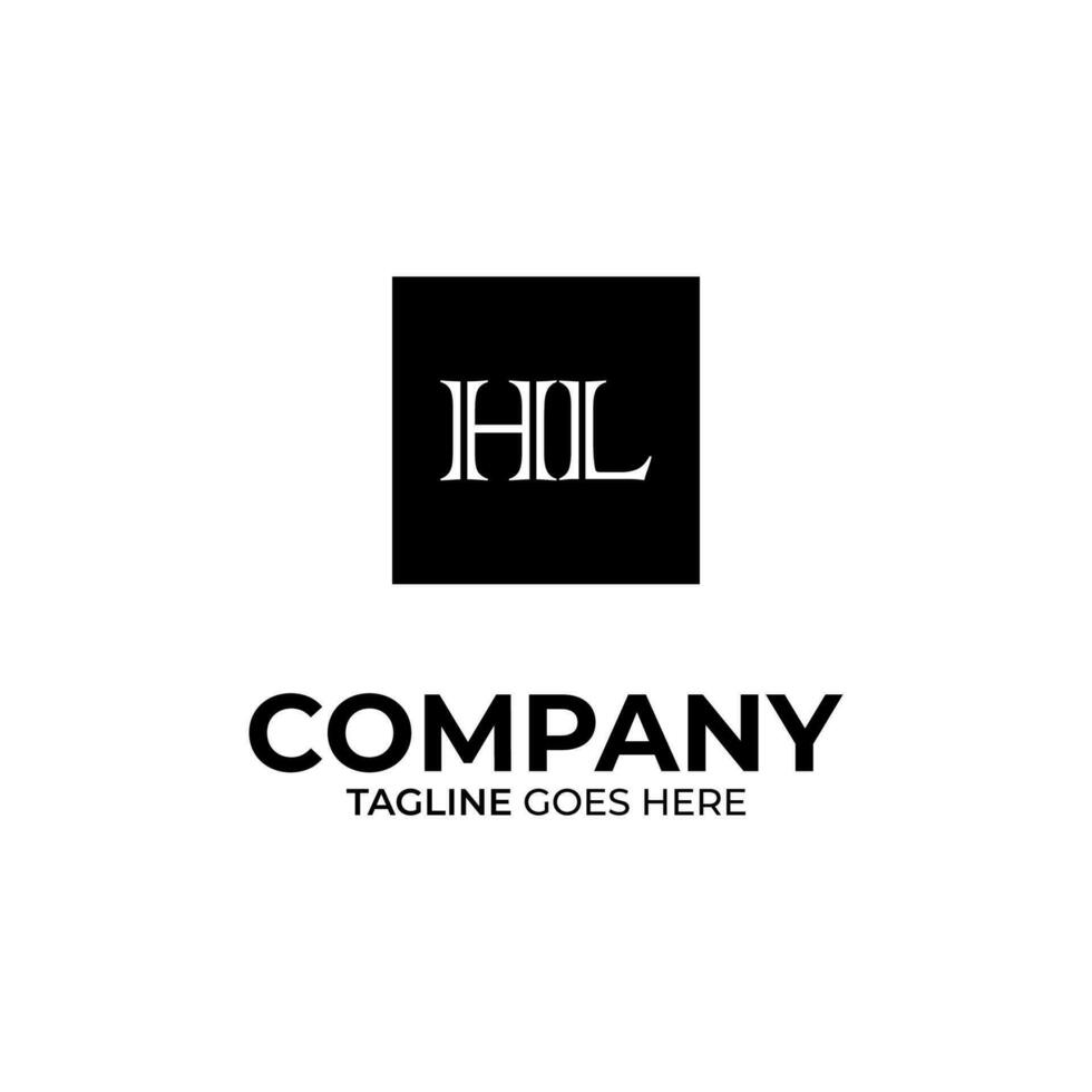 Initial H and L lettering logo design vector