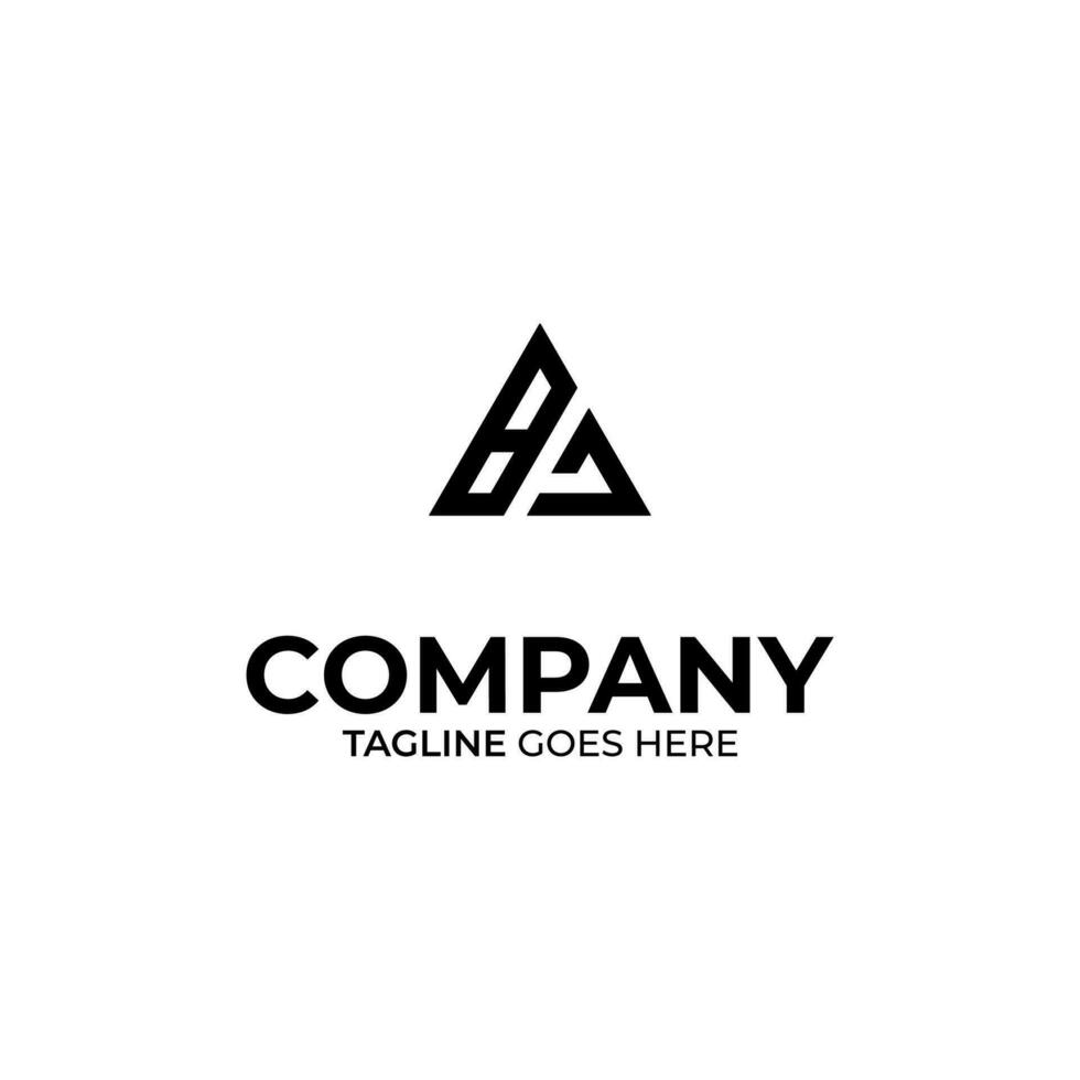 Initial B and A lettering logo design vector