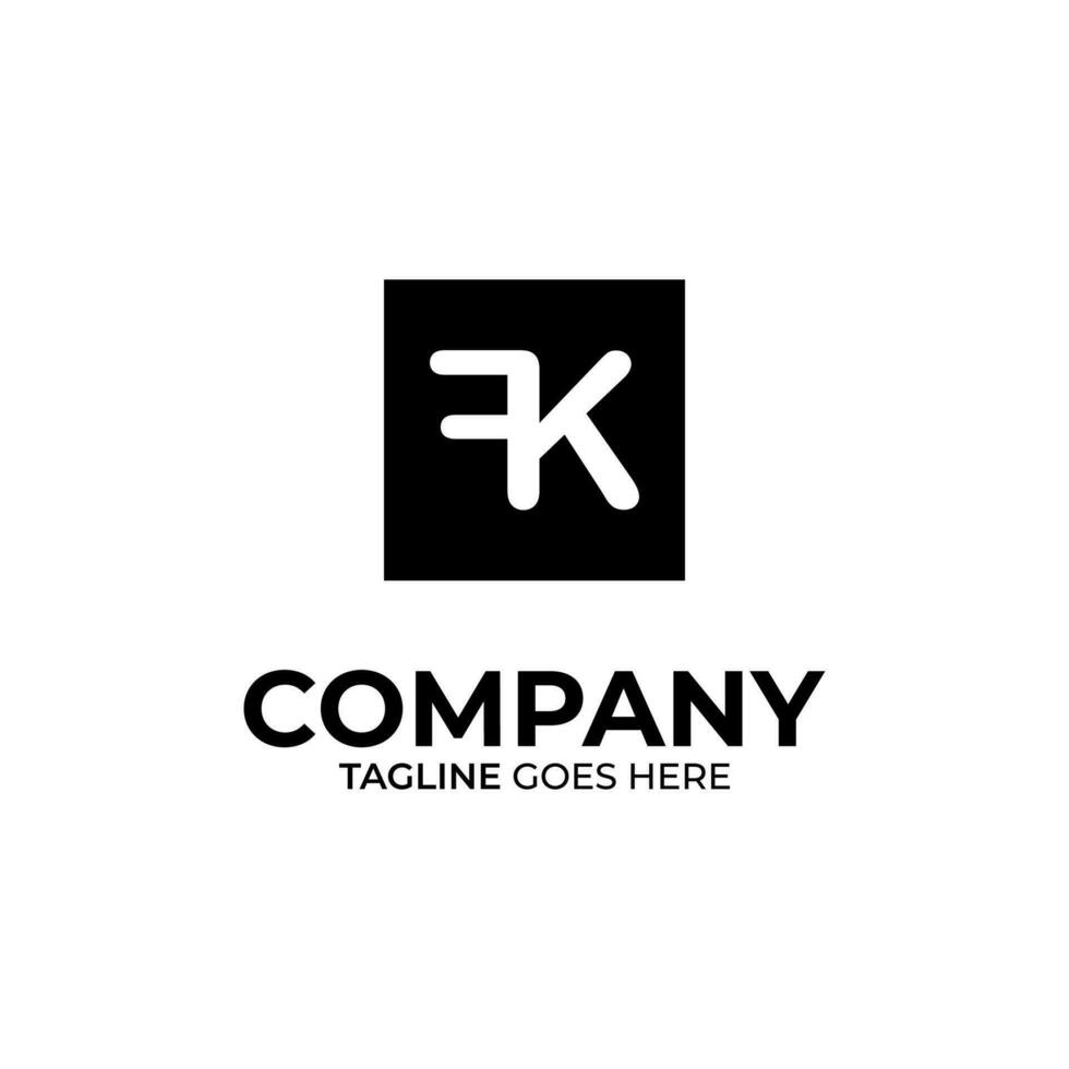 Initial F and K lettering logo design vector