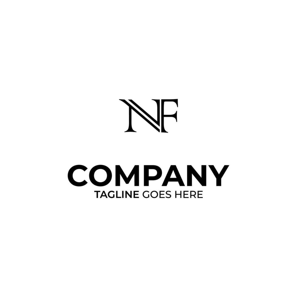 Initial N and F lettering logo design vector