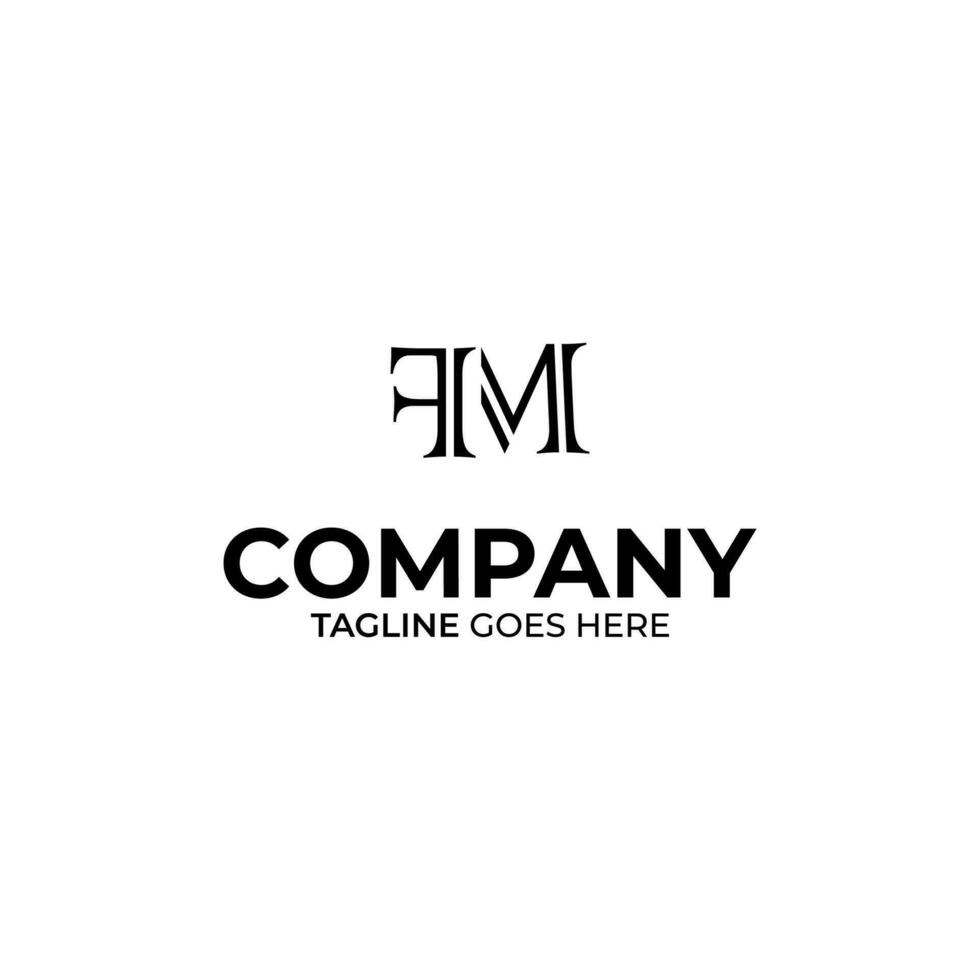Initial F and M lettering logo design vector