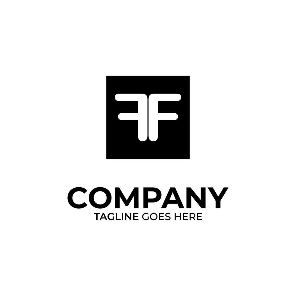 Initial F and F lettering logo design vector