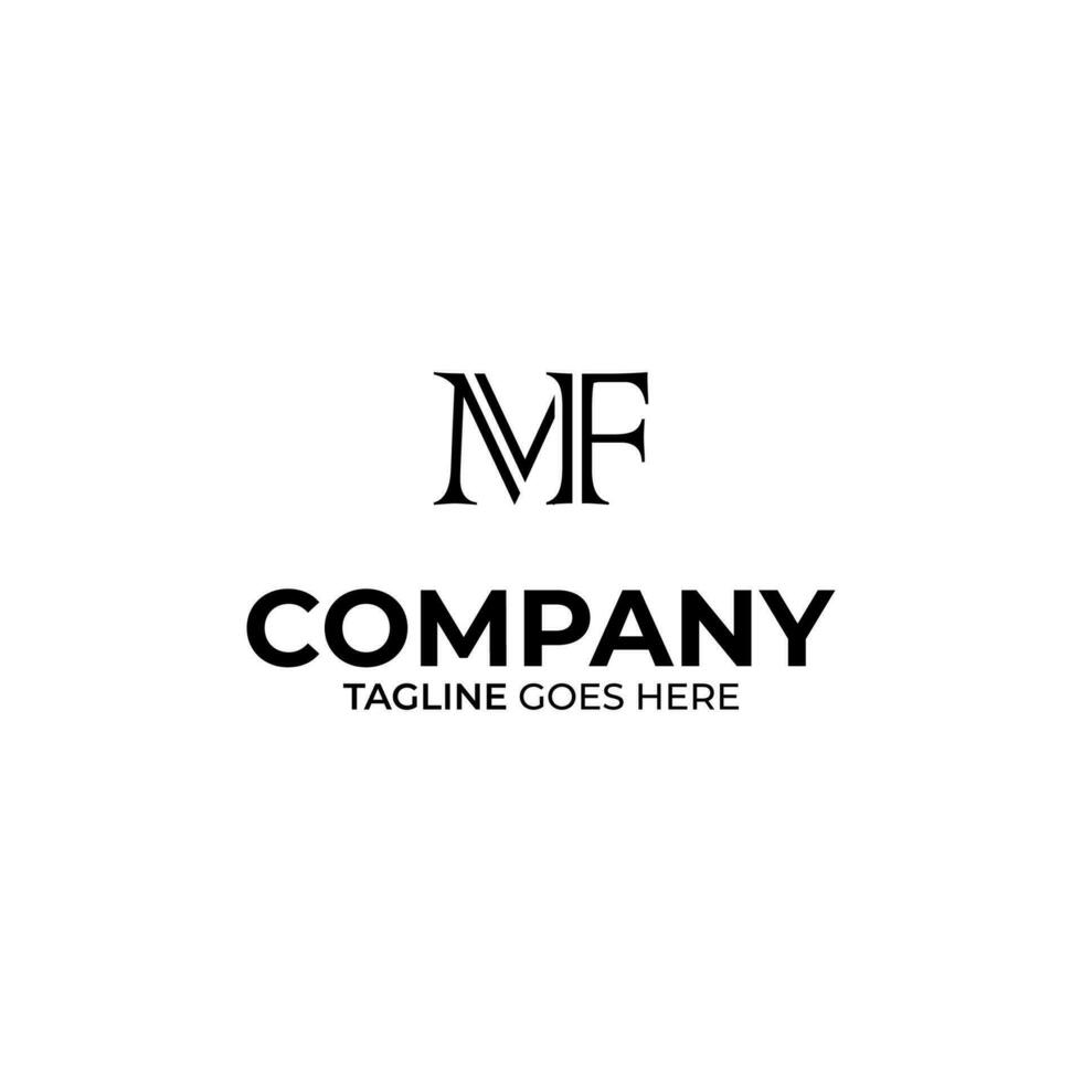 Initial M and F lettering logo design vector