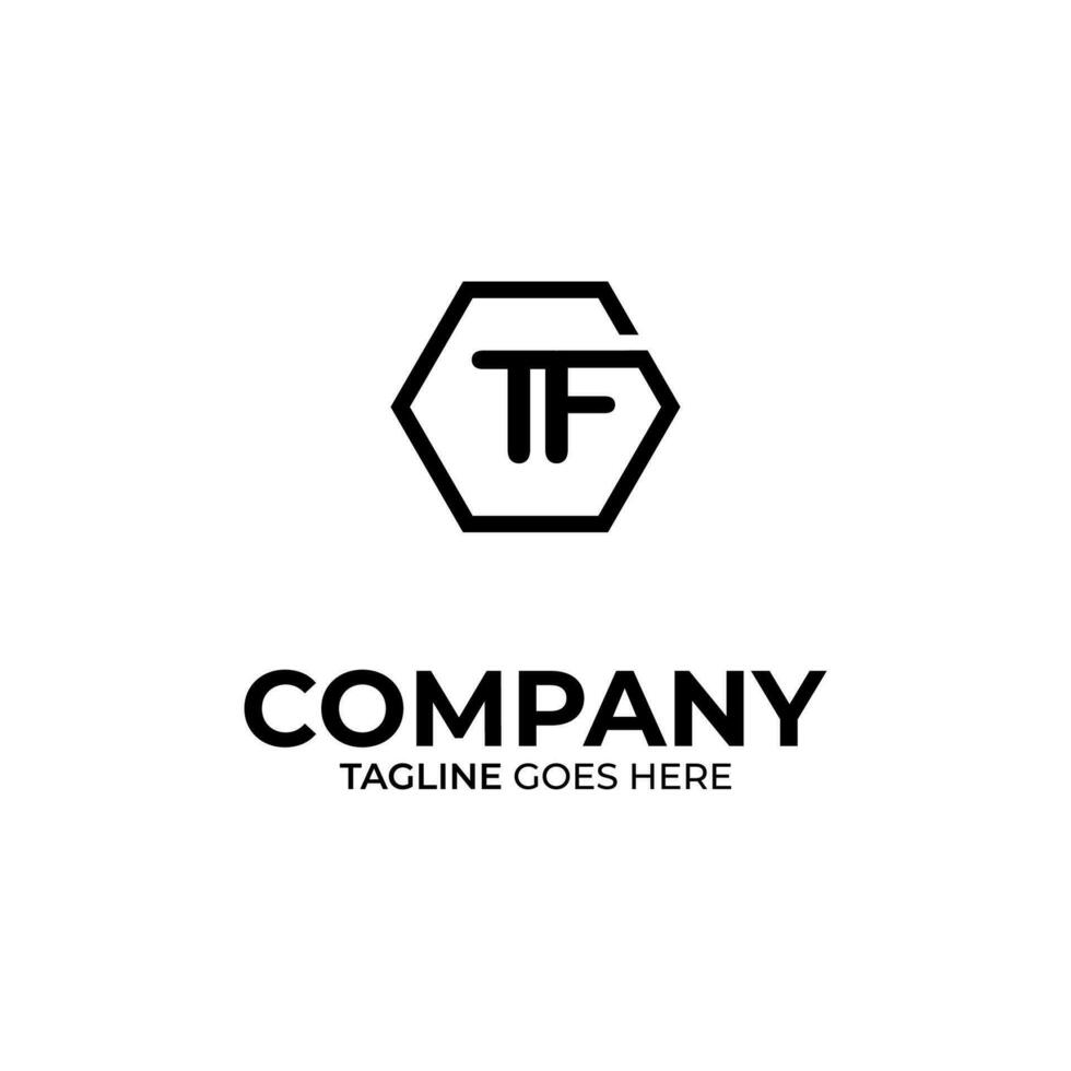 Initial T and F lettering logo design vector