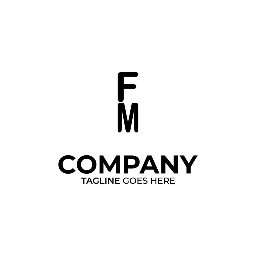 Initial F and M lettering logo design vector