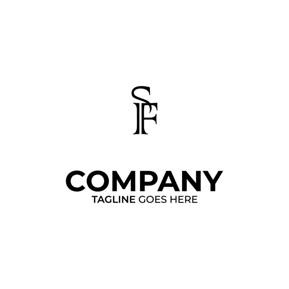 Initial S and F lettering logo design vector