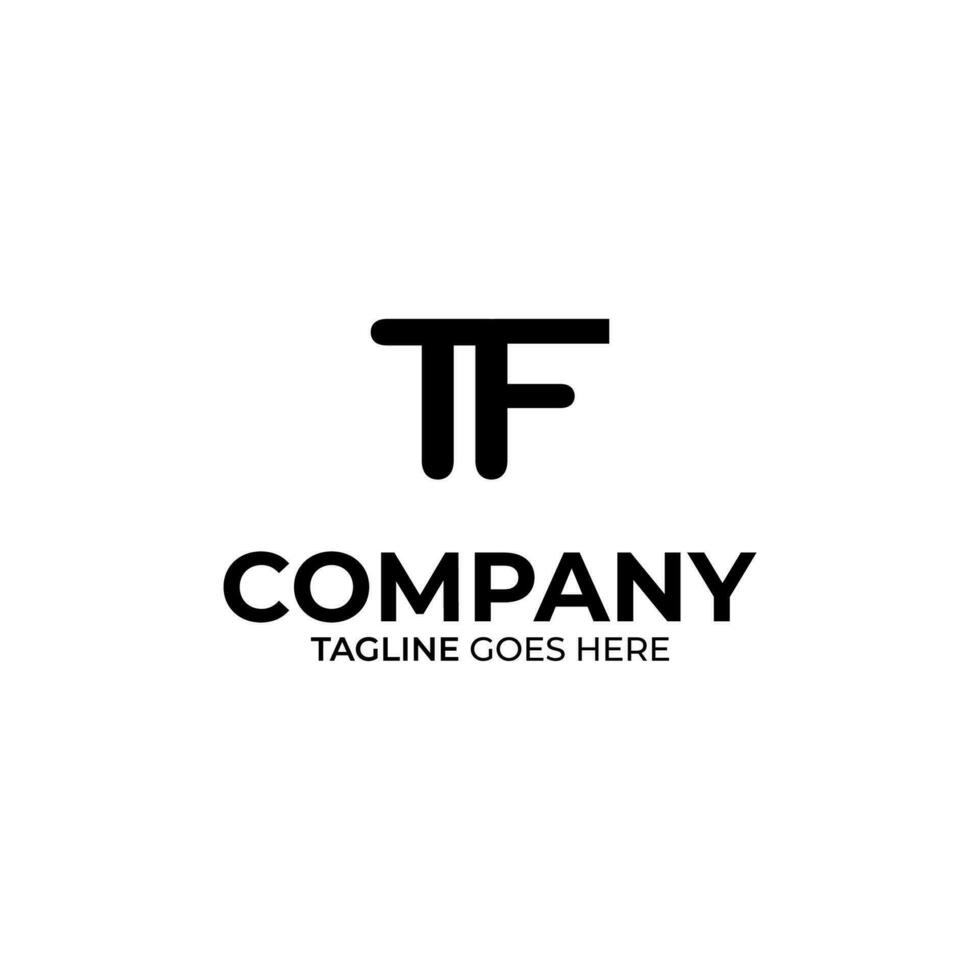 inicial t y F letras logo diseño vector