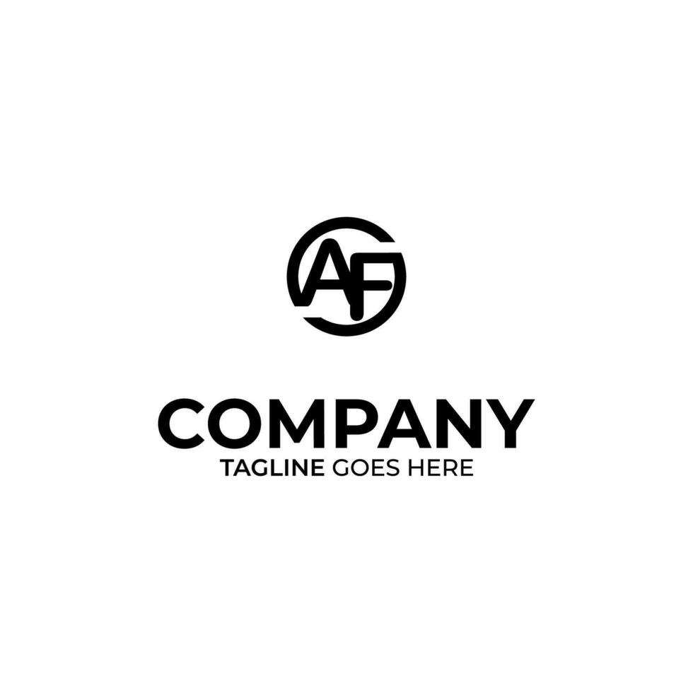 Initial A and F lettering logo design vector