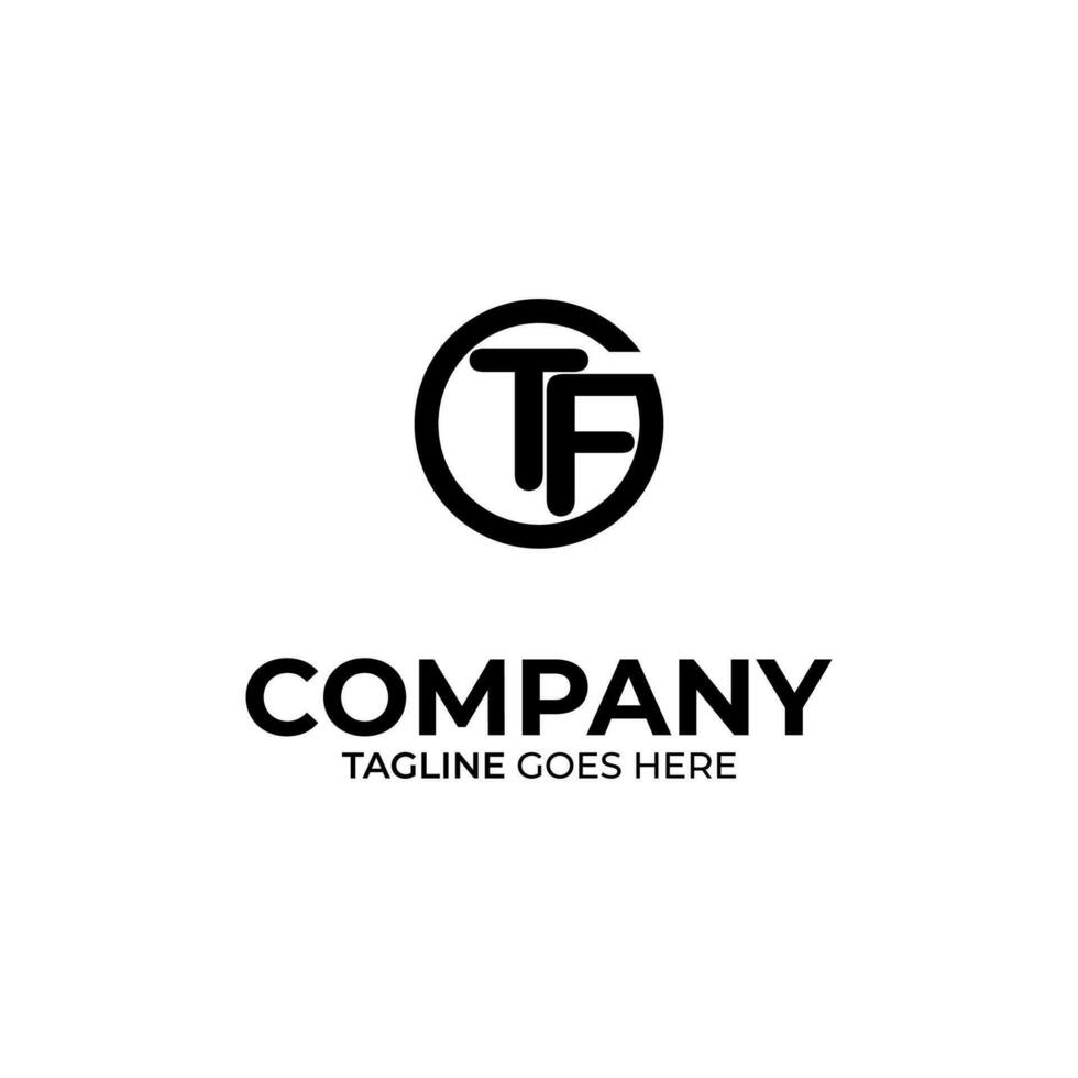 Initial T and F lettering logo design vector