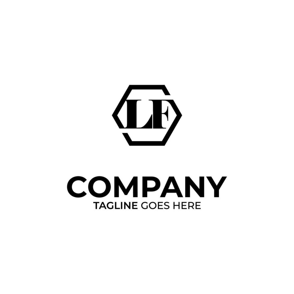Initial L and F lettering logo design vector