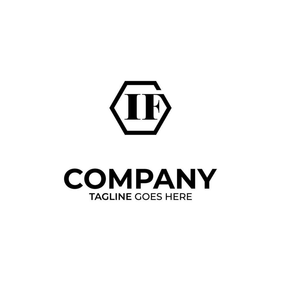 Initial I and F lettering logo design vector