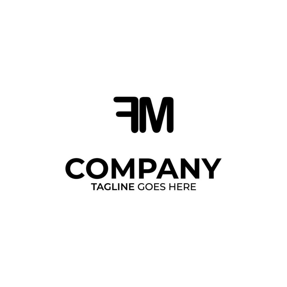 Initial F and M lettering logo design vector