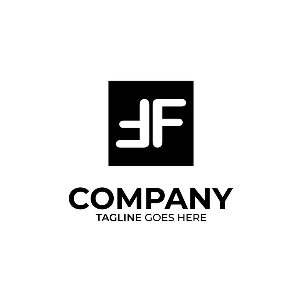 Initial F and F lettering logo design vector