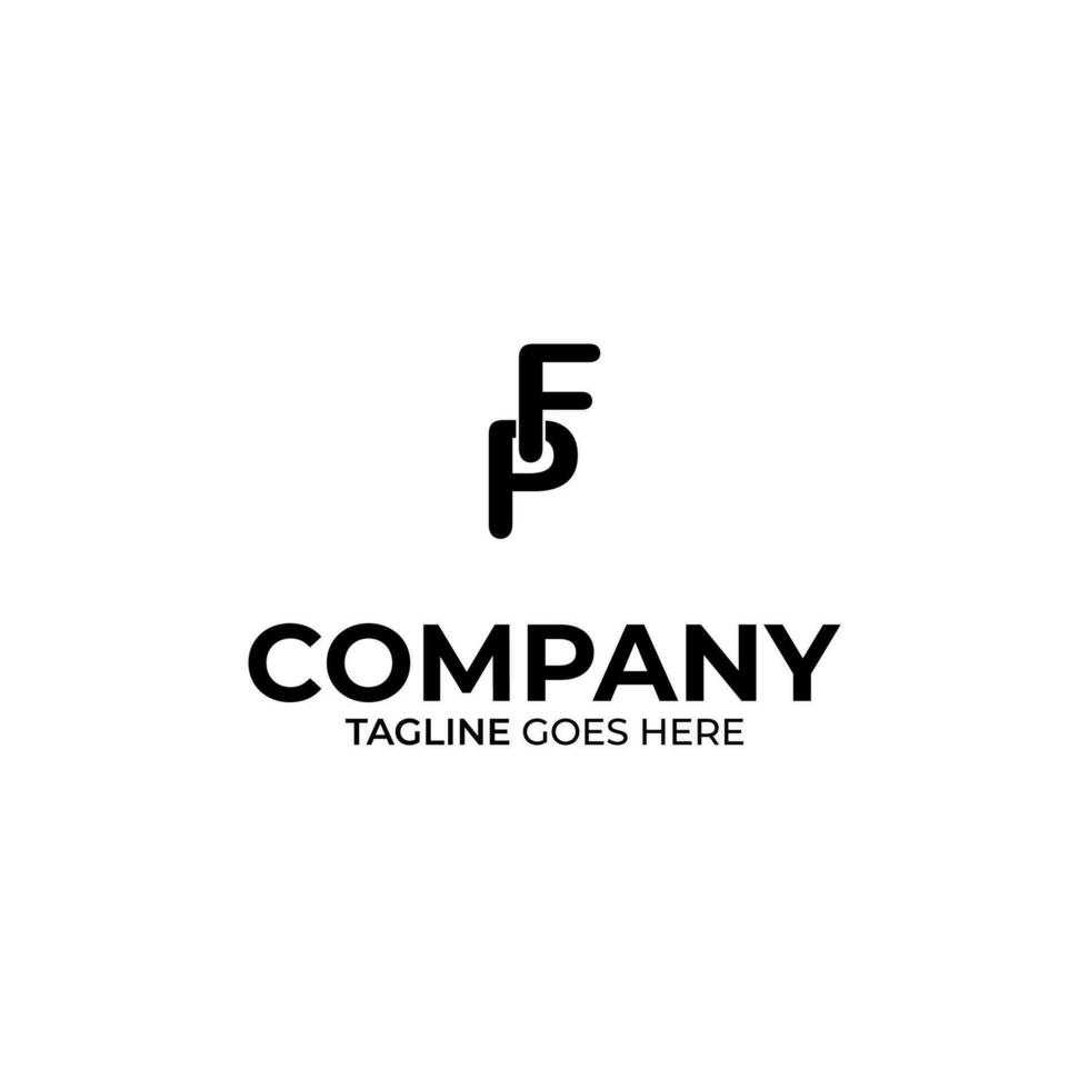 Initial P and F lettering logo design vector