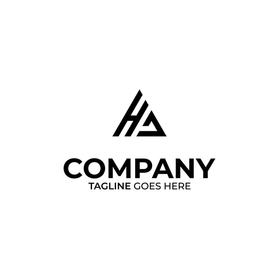 Initial H and A lettering logo design vector