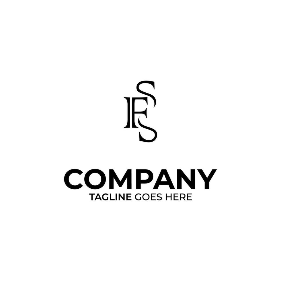 Initial F and S lettering logo design vector