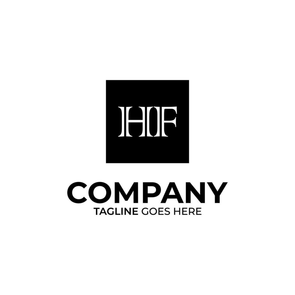 Initial H and F lettering logo design vector