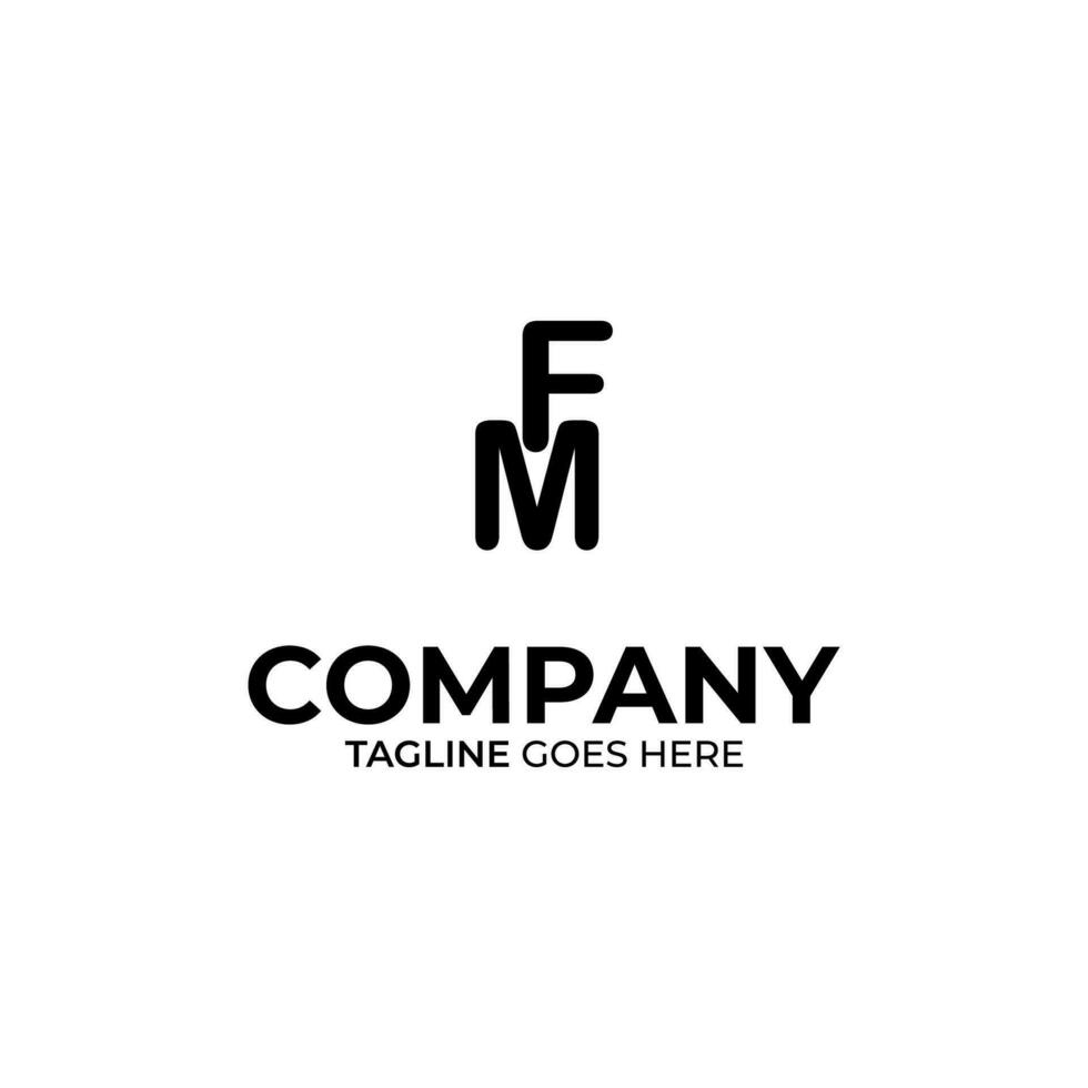 Initial F and M lettering logo design vector