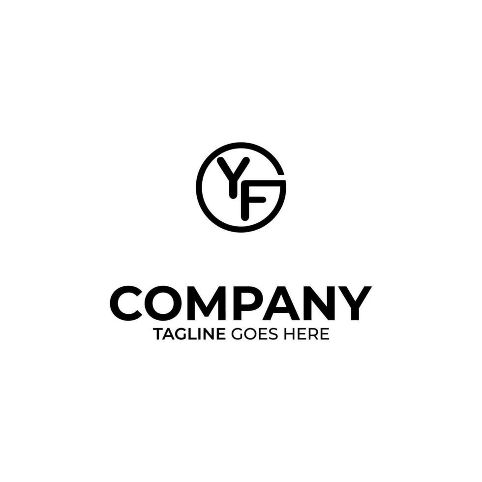 Initial Y and F lettering logo design vector