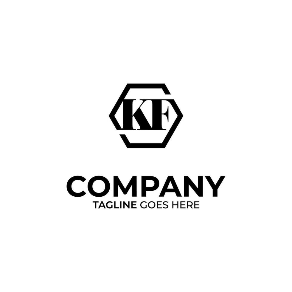 Initial K and F lettering logo design vector