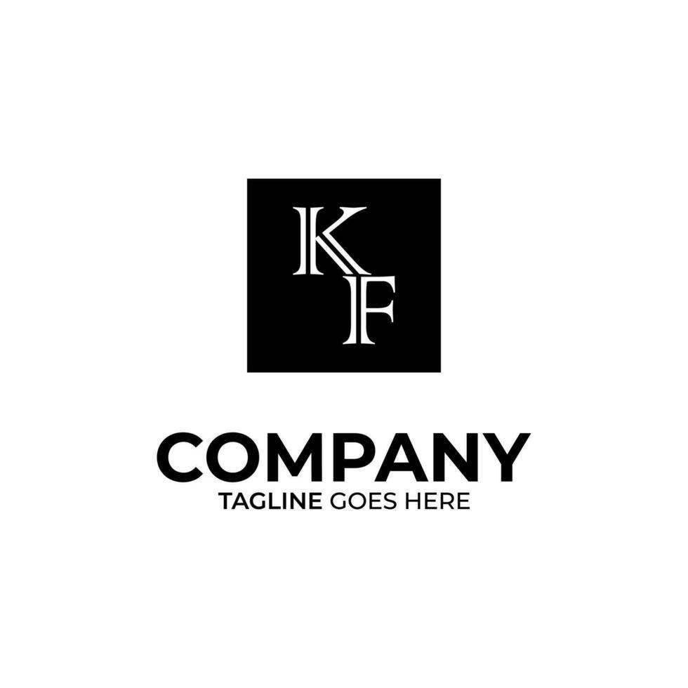 Initial K and F lettering logo design vector