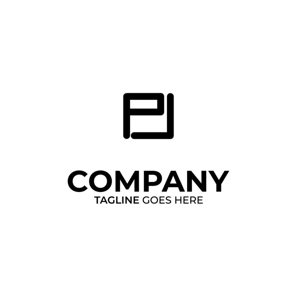 Initial P and L lettering logo design vector