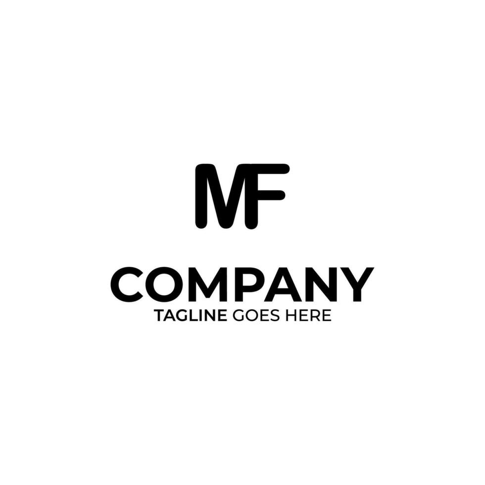 Initial M and F lettering logo design vector