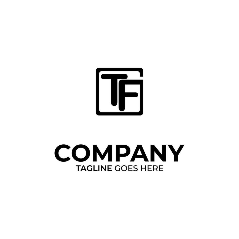 Initial T and F lettering logo design vector