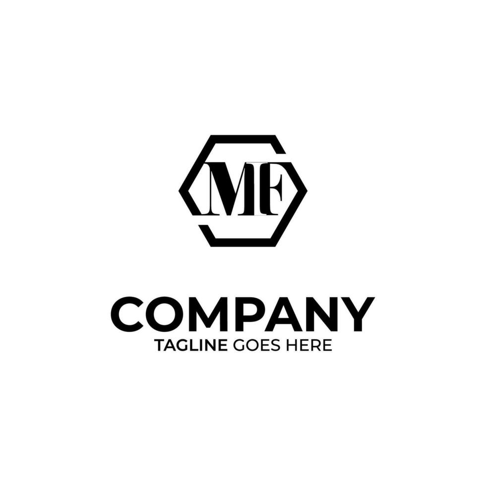 Initial M and F lettering logo design vector