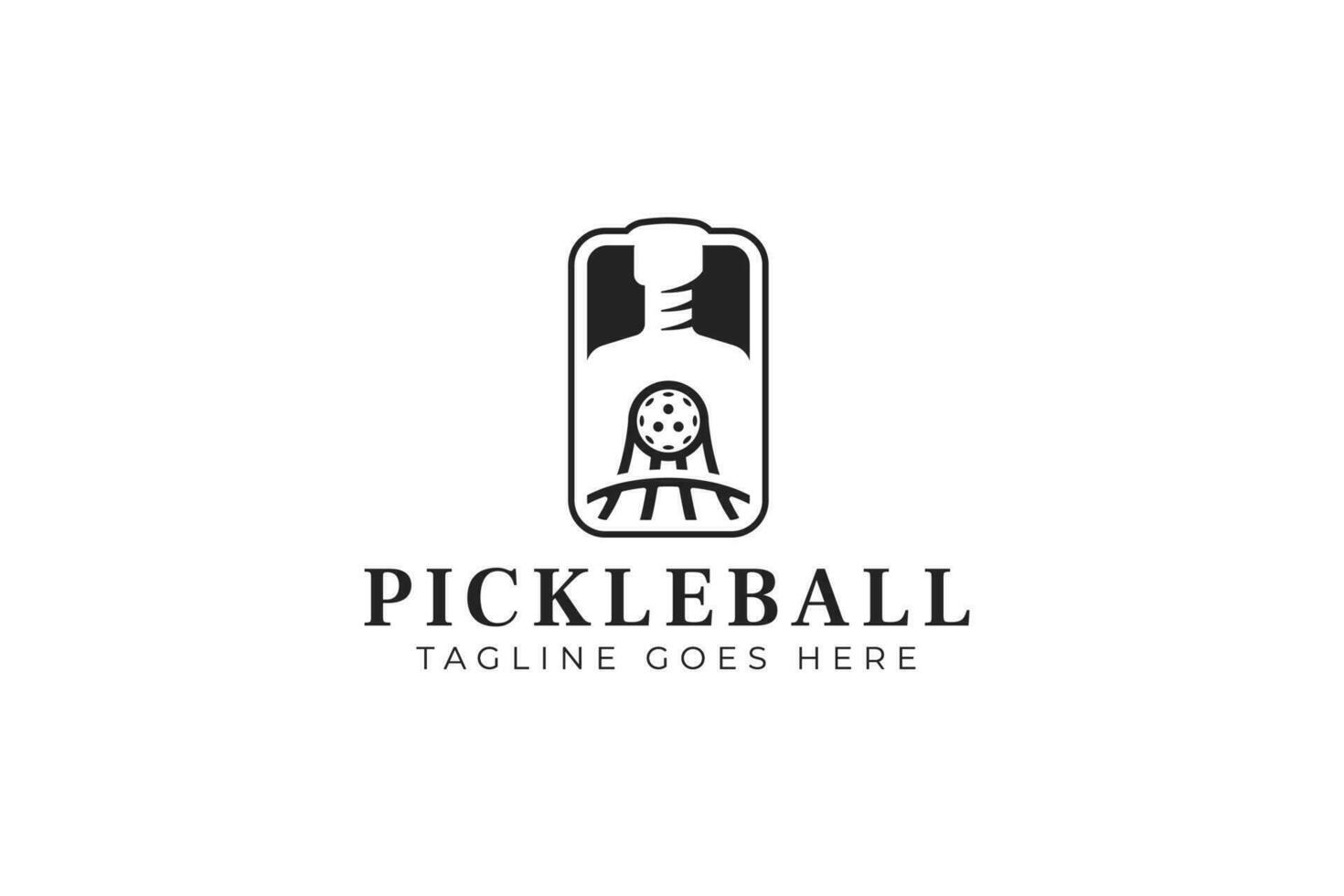 pickleball deporte club logo. pickleball logo concepto marca identidad. pickleball para comunidad deporte club firmar símbolo vector