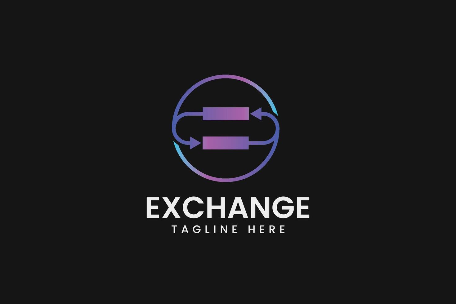 Exchange logo and icon vector