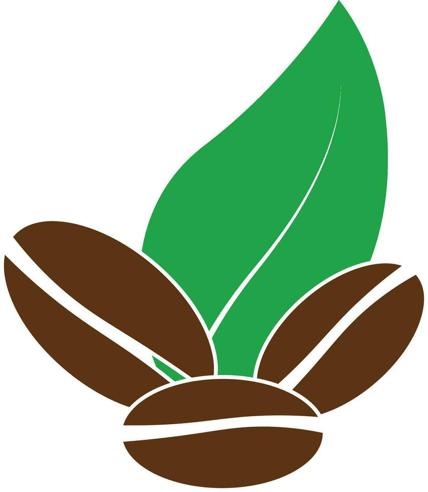 Coffee beans with green leaf, International coffee days vector