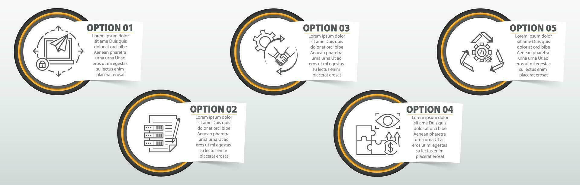 Modern infographic elements with charts, diagrams, processes vector