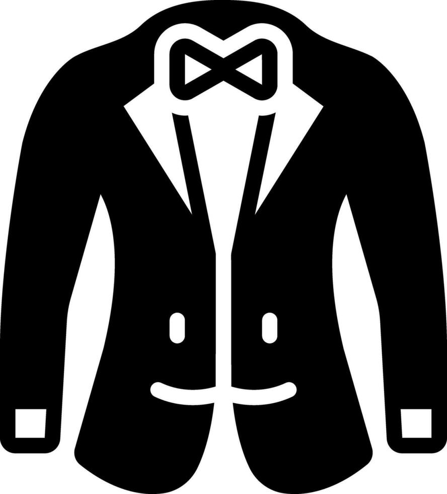 sólido icono para traje vector