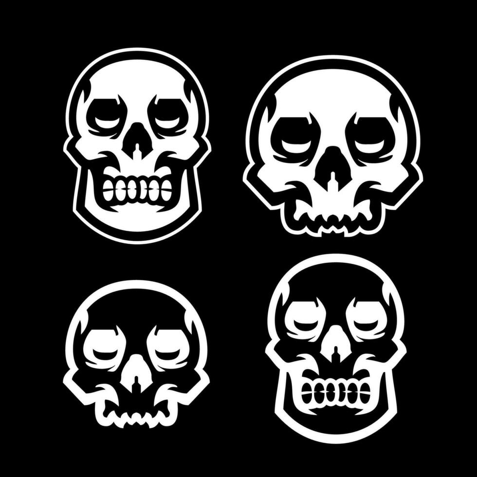 Set of skull head mascot logo vector