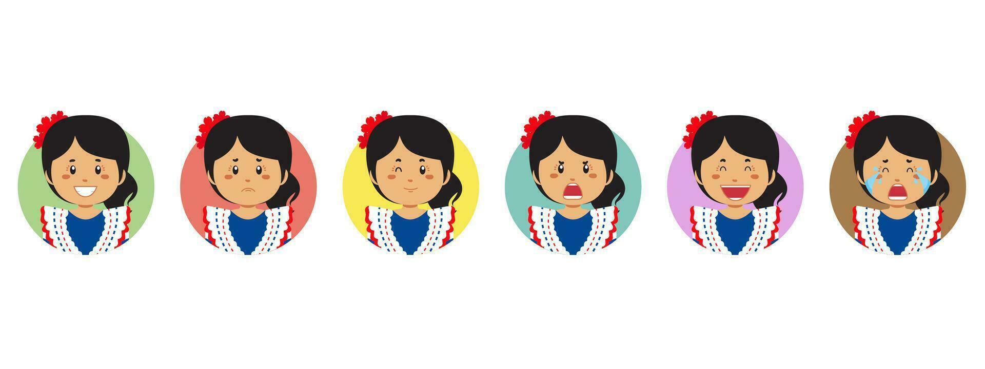 Dominican Republic Avatar with Various Expression vector