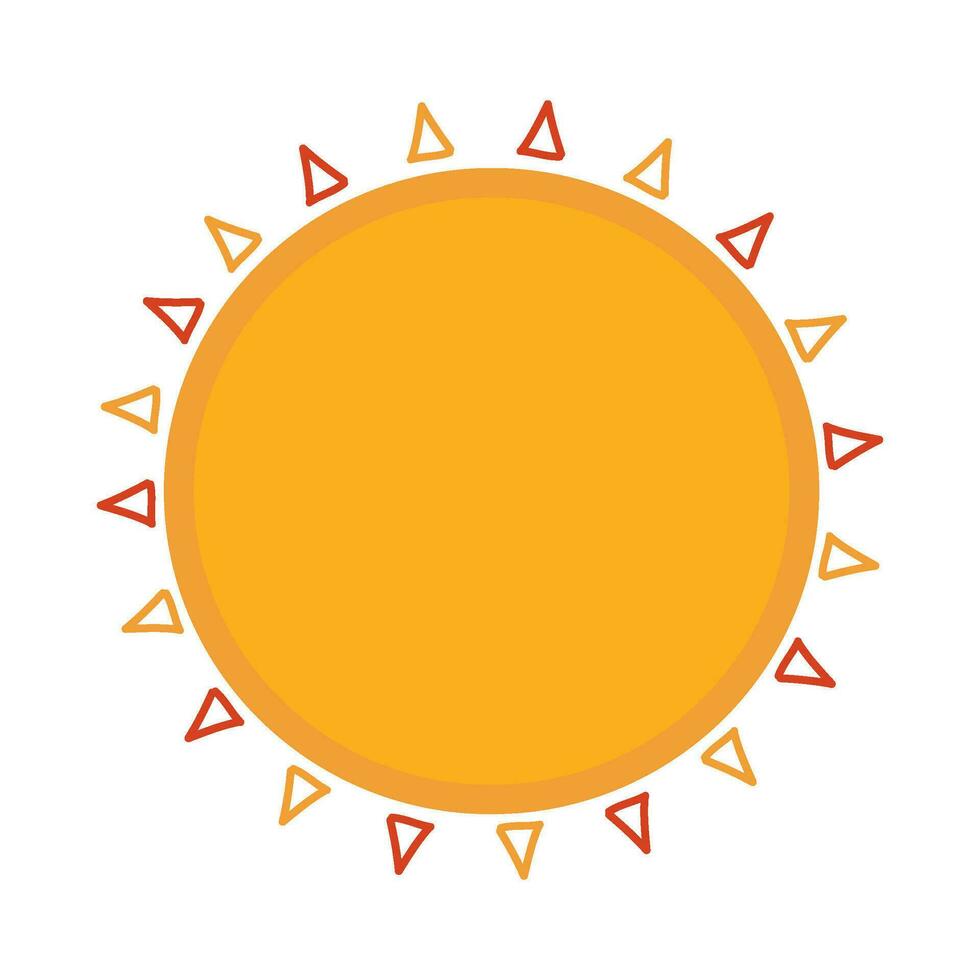 Yellow Boho Style Sun Icon Vector Illustration