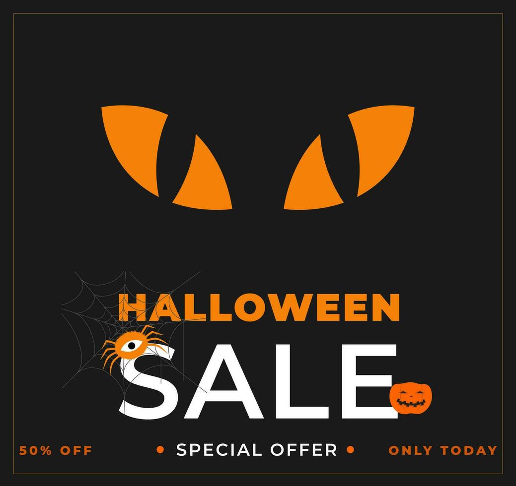 Halloween Fifty Percent Off Sale Banner vector