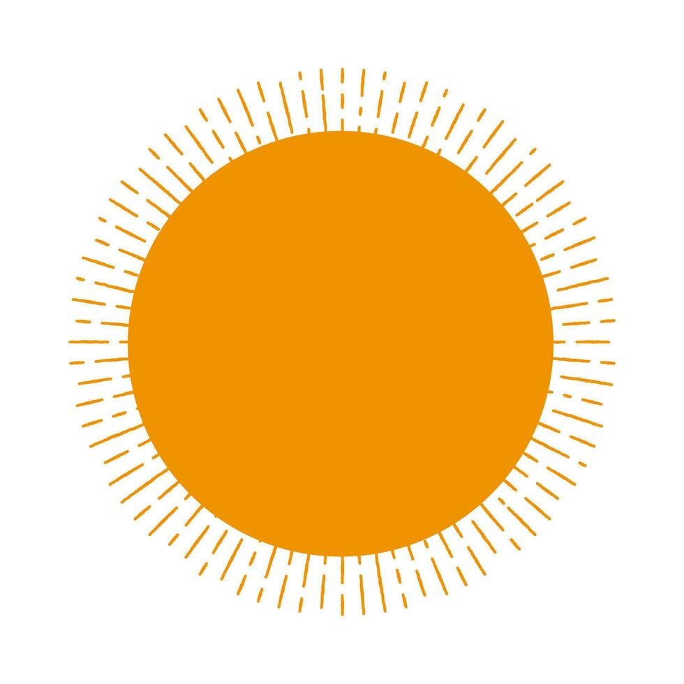 Sunburst Icon. Boho Sun With Rays vector