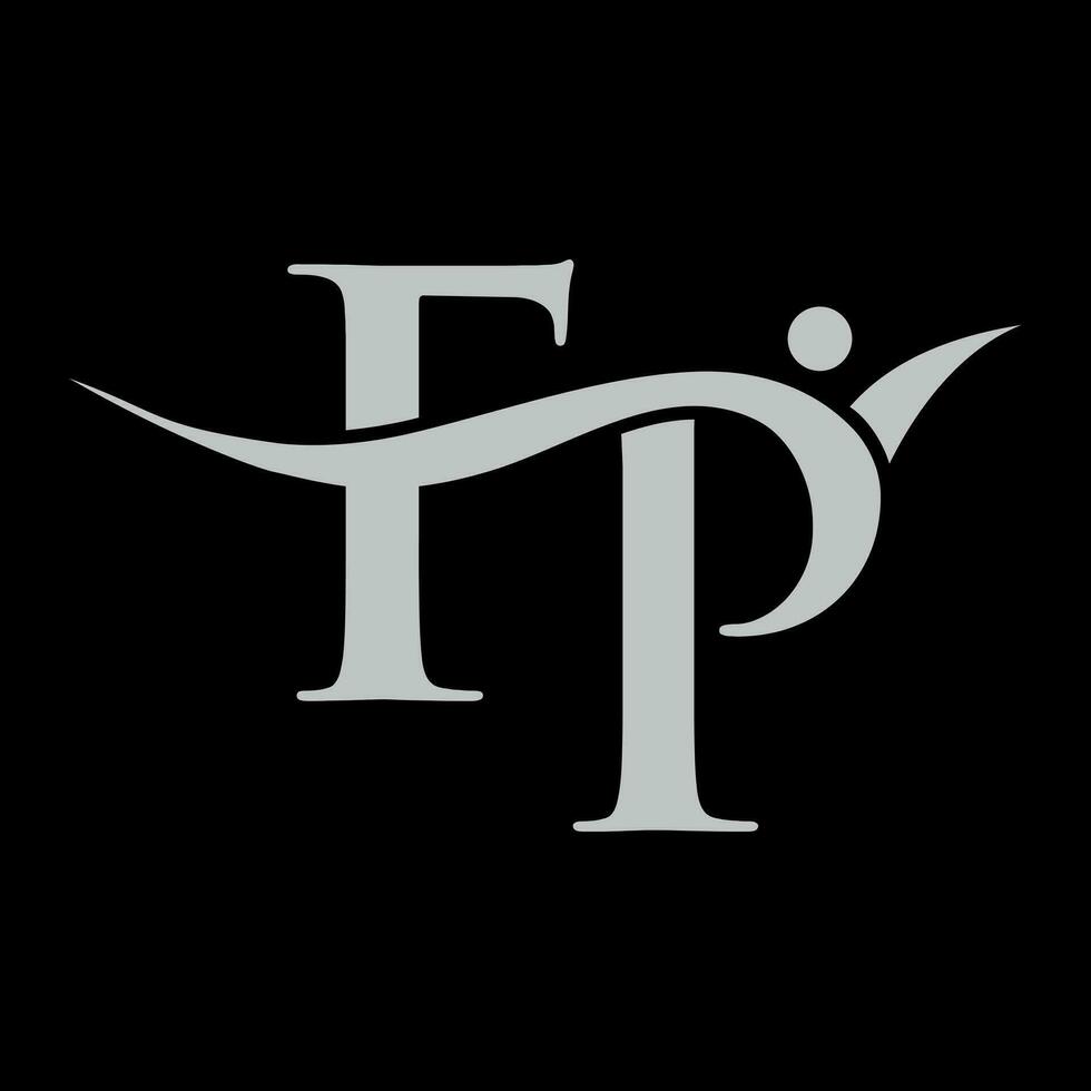 the fp logo on a black background vector