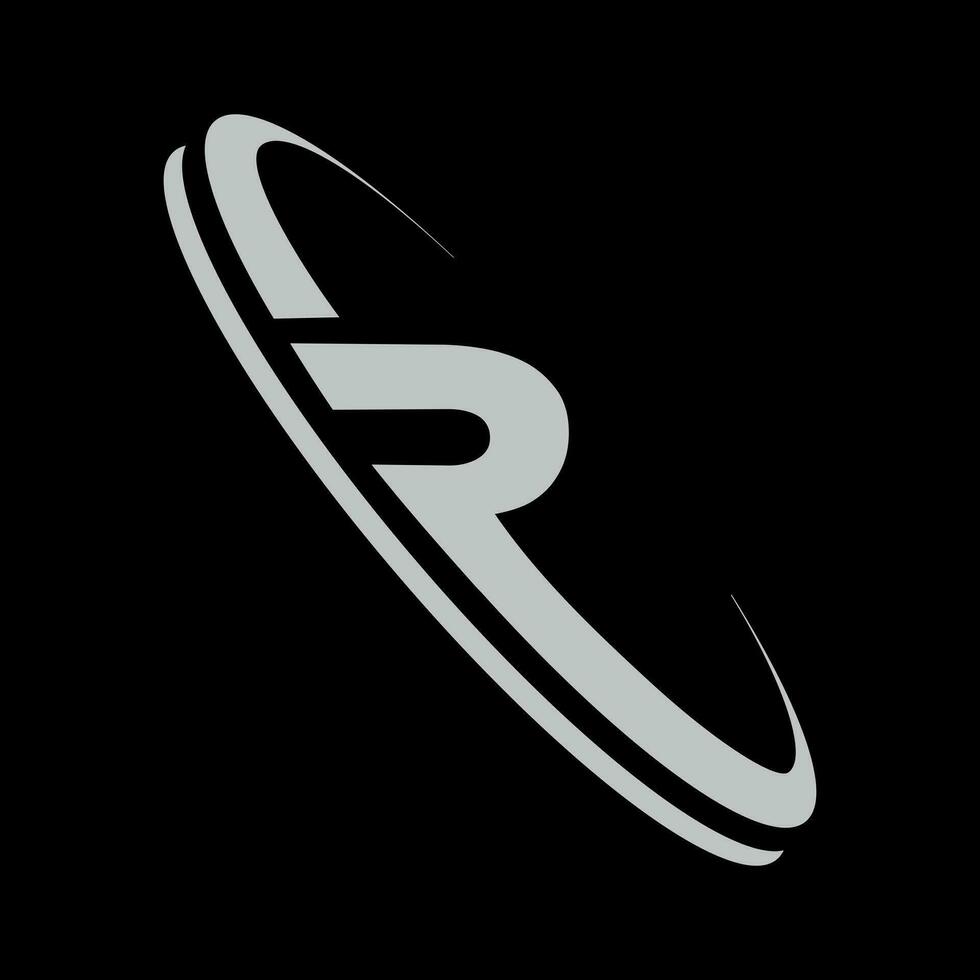 the letter r logo for the radio station is shown vector