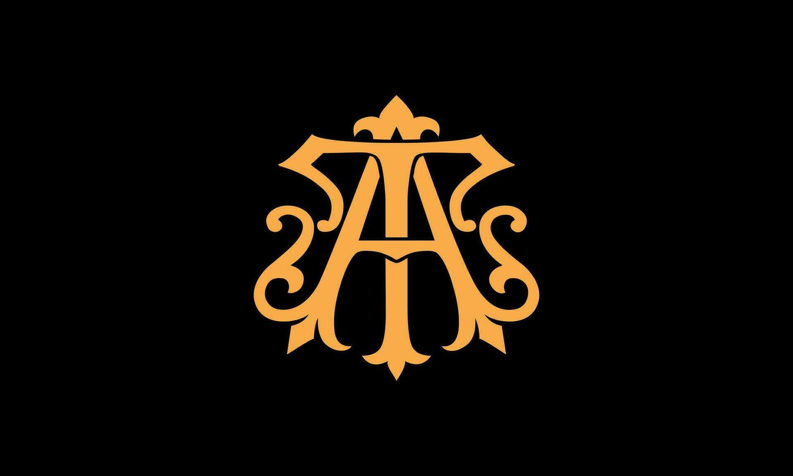 Alphabet AT or TA letter abstract monogram vector logo template