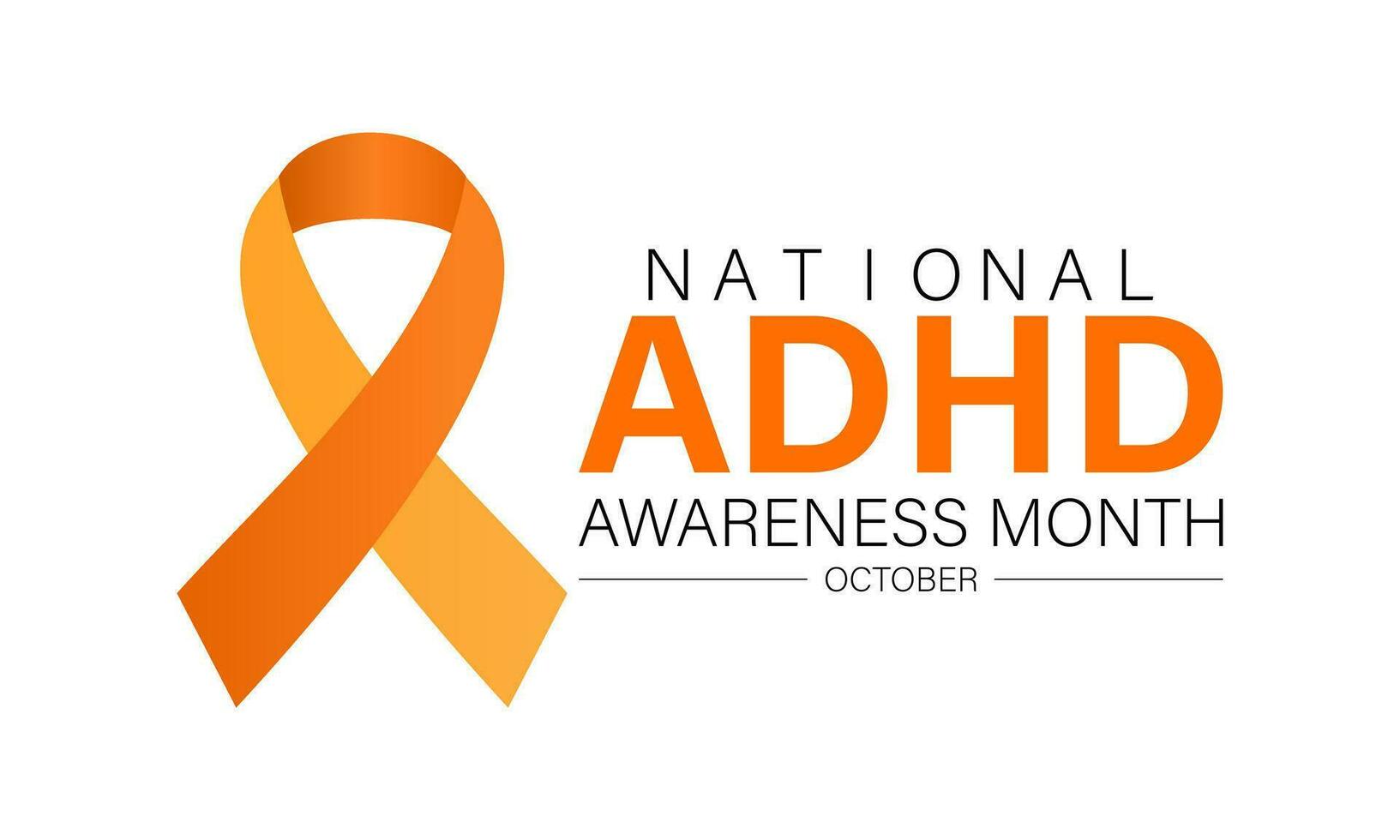National ADHD awareness month is observed every year in October. Banner, poster, card, background design. vector