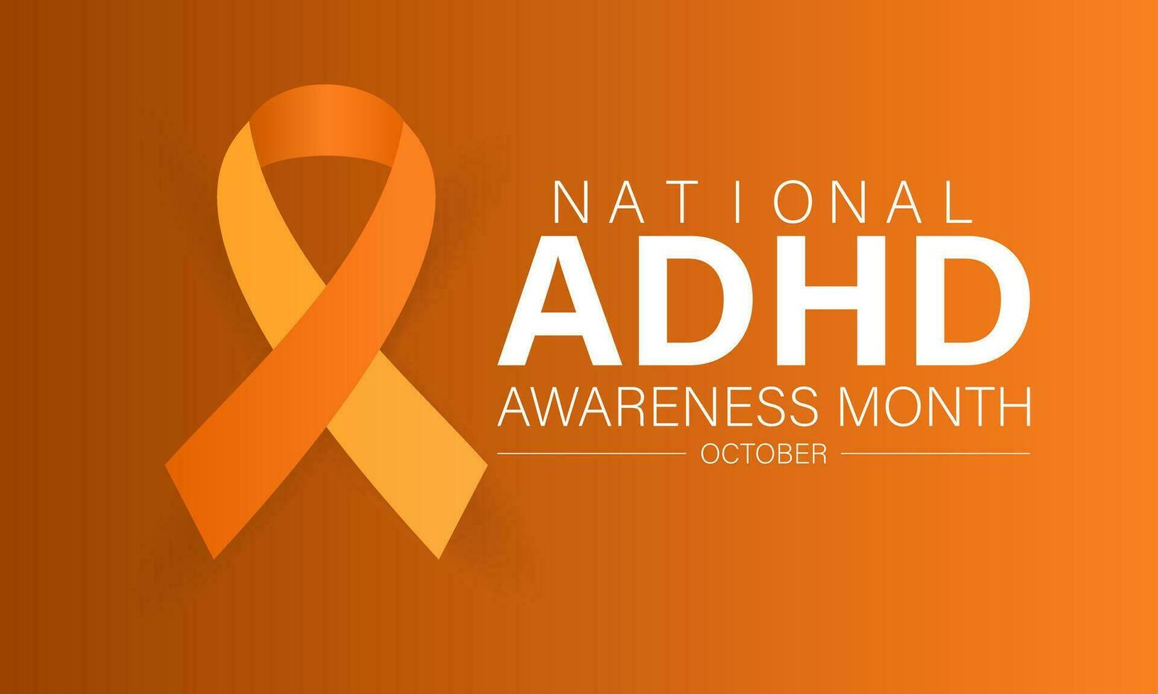 National ADHD awareness month is observed every year in October. Banner, poster, card, background design. vector