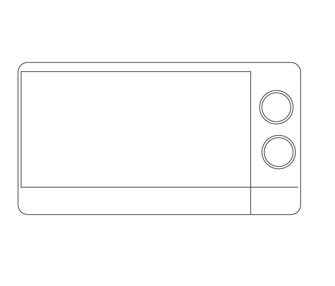 moderno microondas horno, cocina eléctrico aparato para Cocinando alimento. vector, línea arte, eps vector