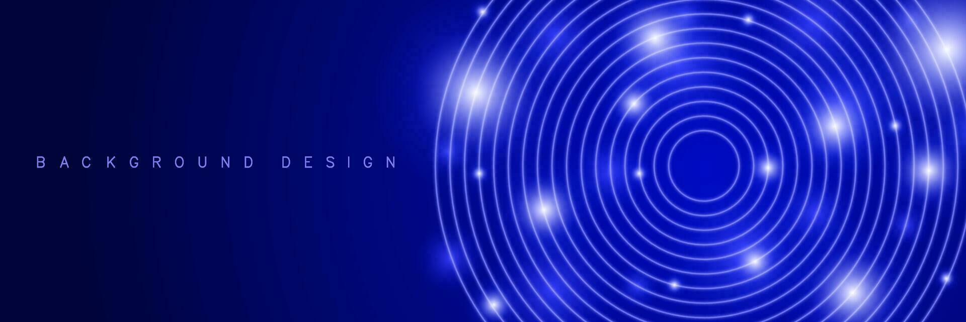 Abstract blue circle lights with movement effect vector