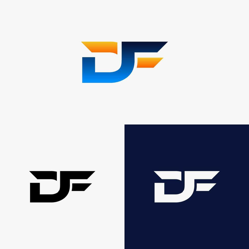 DF Initial Logo with Colorful Gradient Style vector